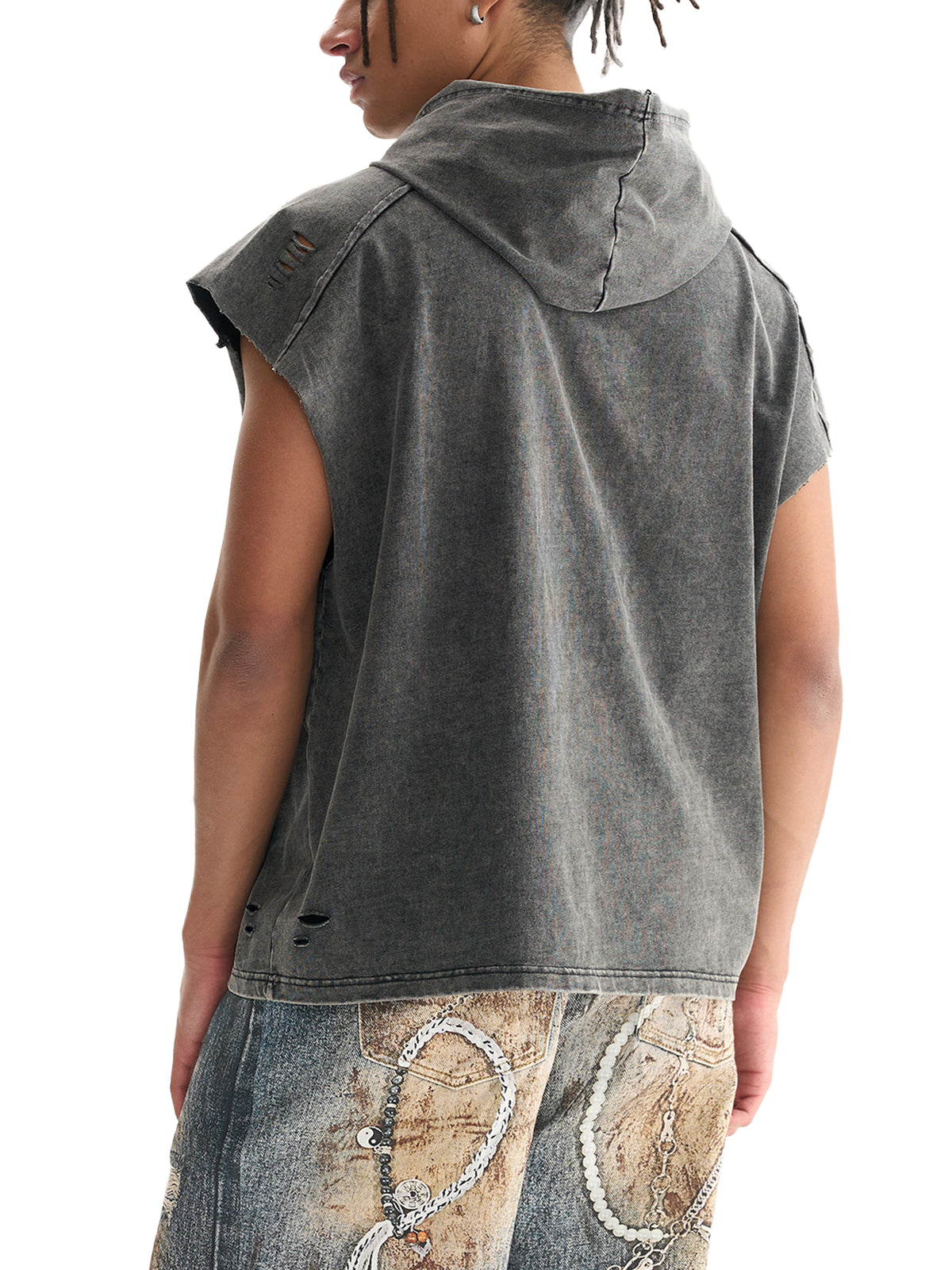 Snow Washed Boxy Hooded Tank Top image 5