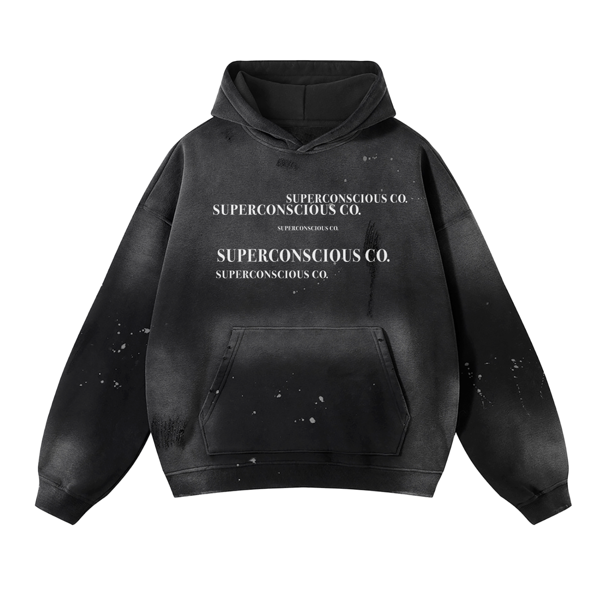 Vintage Wash Frayed Fleece Hoodie - 360 GSM image 1