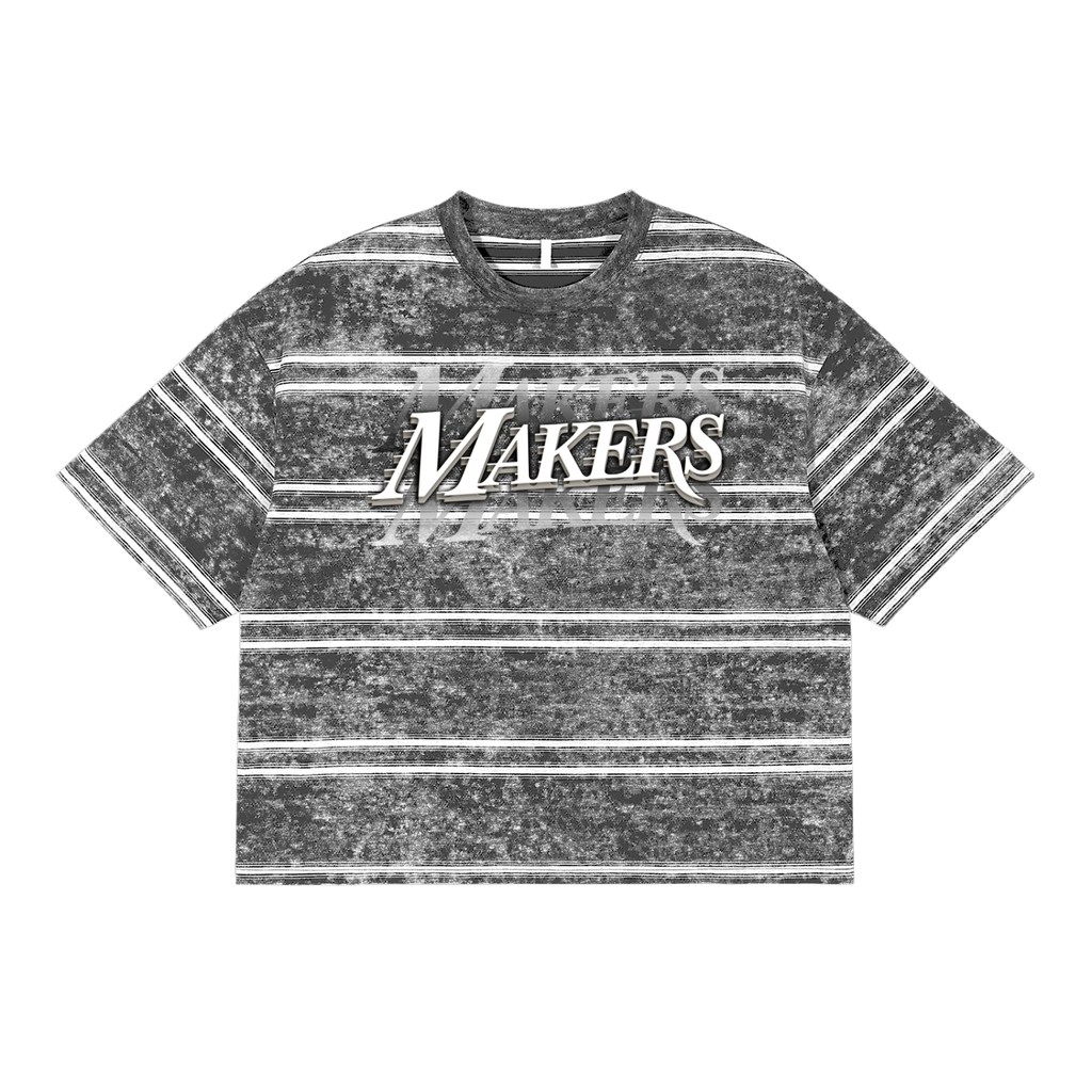 Makers Snow Washed Stripe Boxy T-Shirt image 0