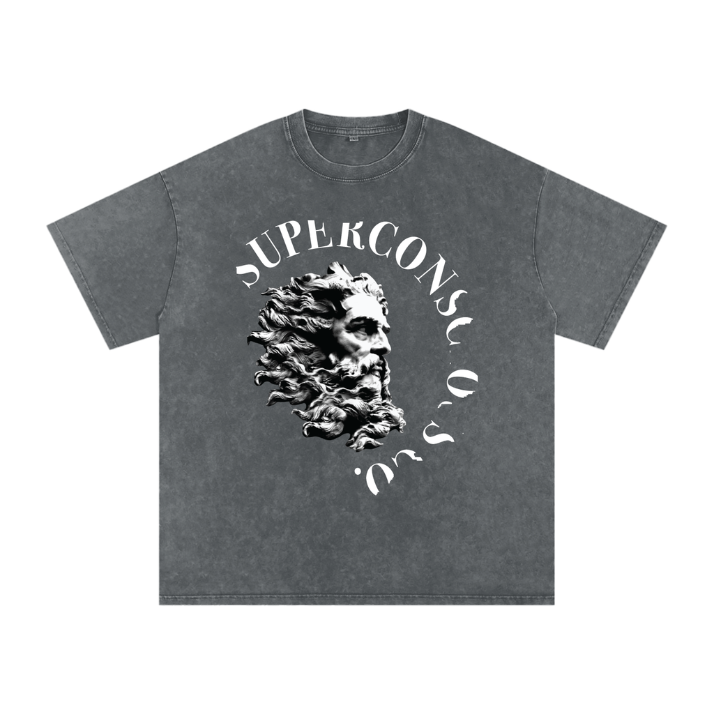 SuperConsciousCo. Logo Acid Wash Oversize T-Shirt - 250 GSM image 8