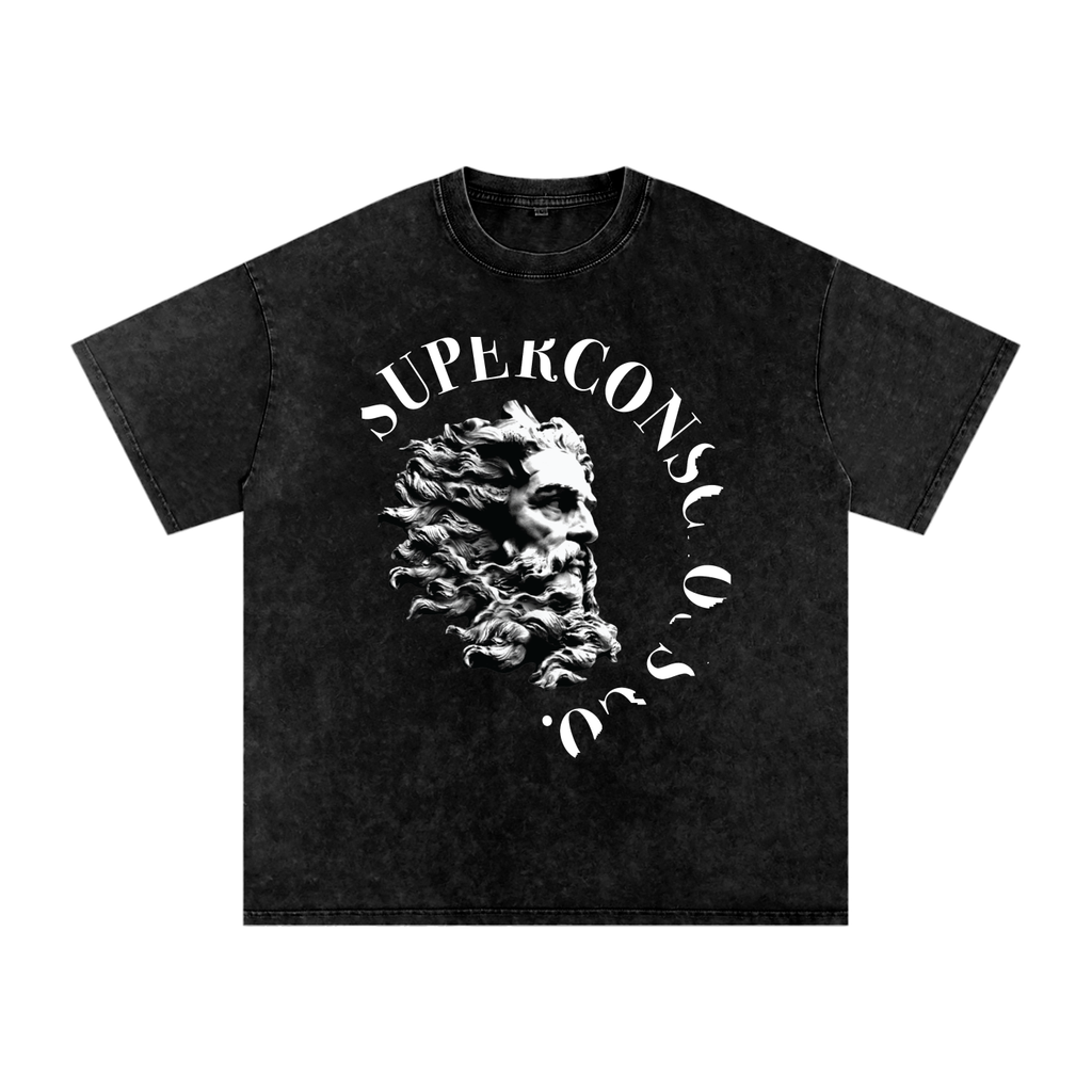SuperConsciousCo. Logo Acid Wash Oversize T-Shirt - 250 GSM image 1