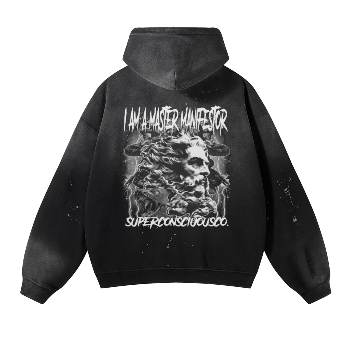 Vintage Wash Frayed Fleece Hoodie - 360 GSM image 0