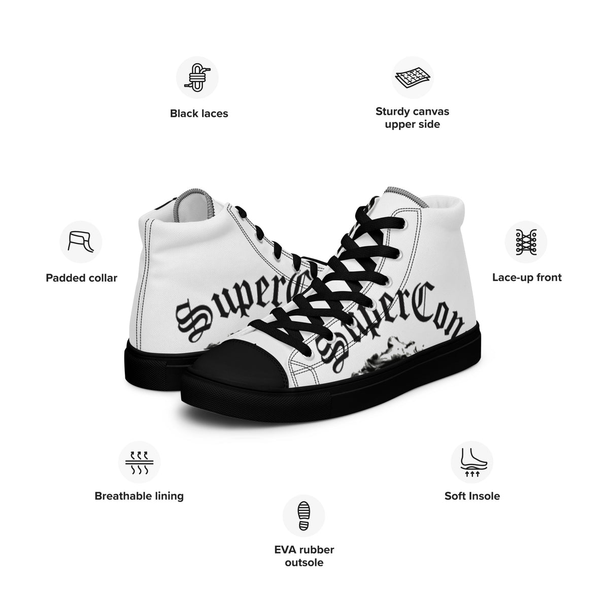 SuperConsciousCo. Men’s High Top Canvas Shoes image 1