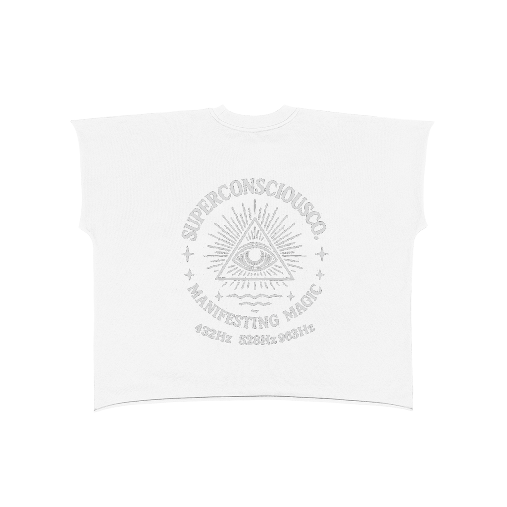 432  528 963 Hz Raw Edge Boxy Non-Shrink T-Shirt image 3