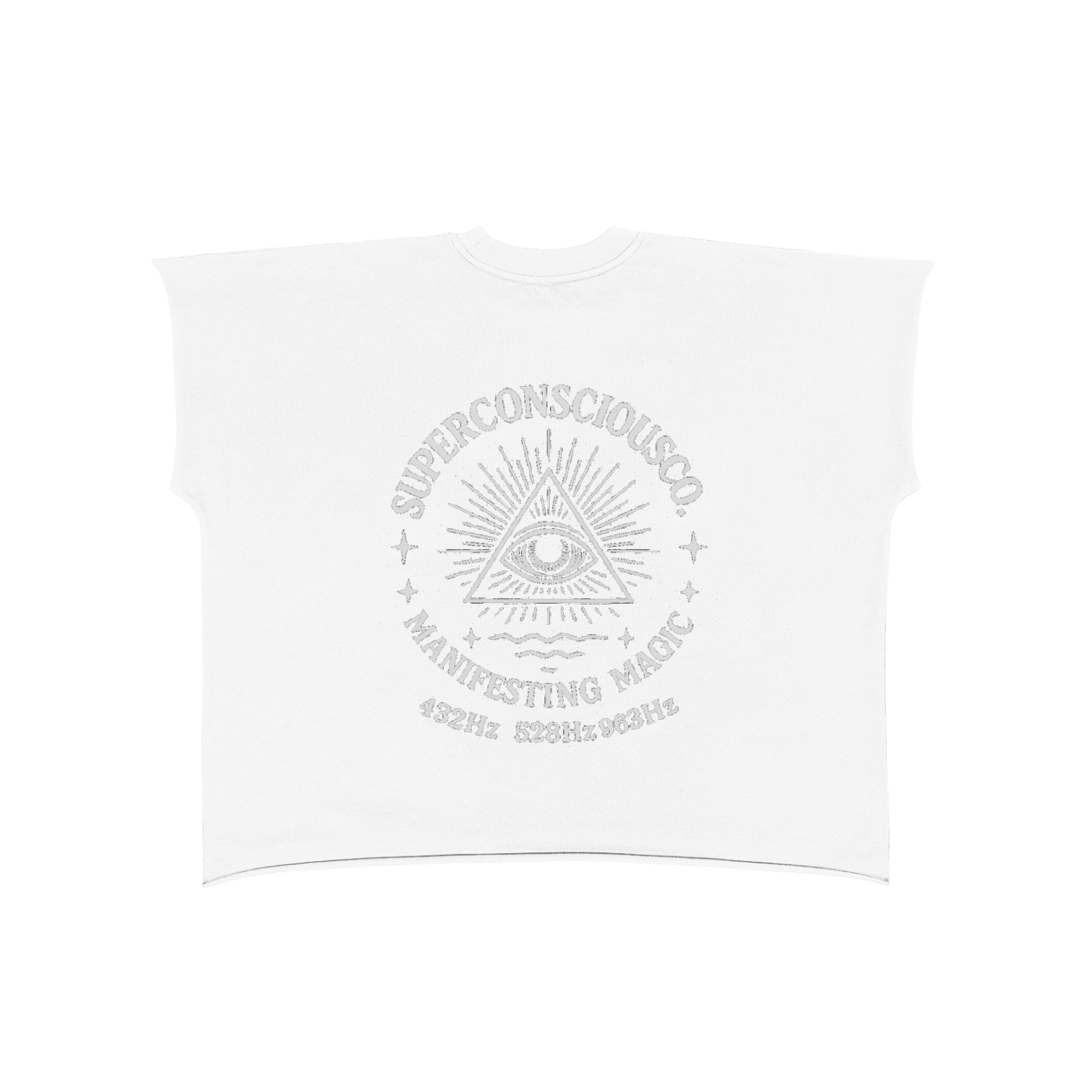 432  528 963 Hz Raw Edge Boxy Non-Shrink T-Shirt image 3