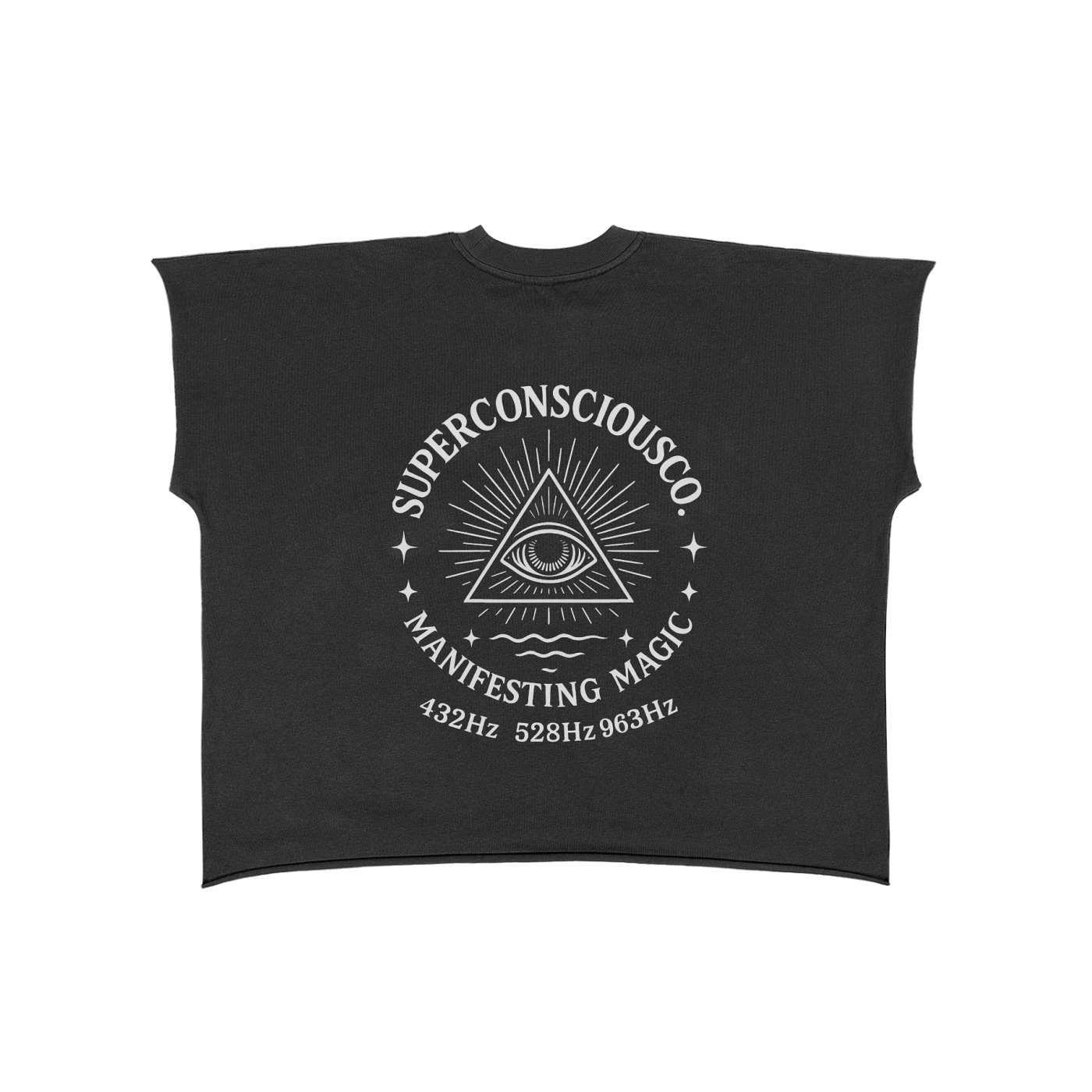 432  528 963 Hz Raw Edge Boxy Non-Shrink T-Shirt image 0