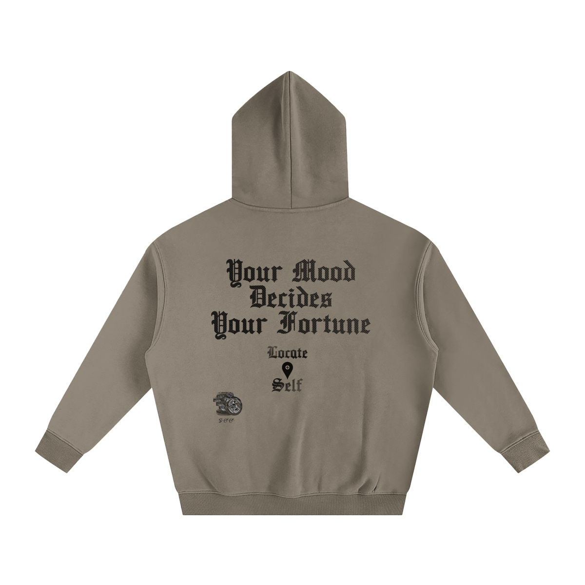 Emoji Mood Oversize Fleeced Hoodie image 1