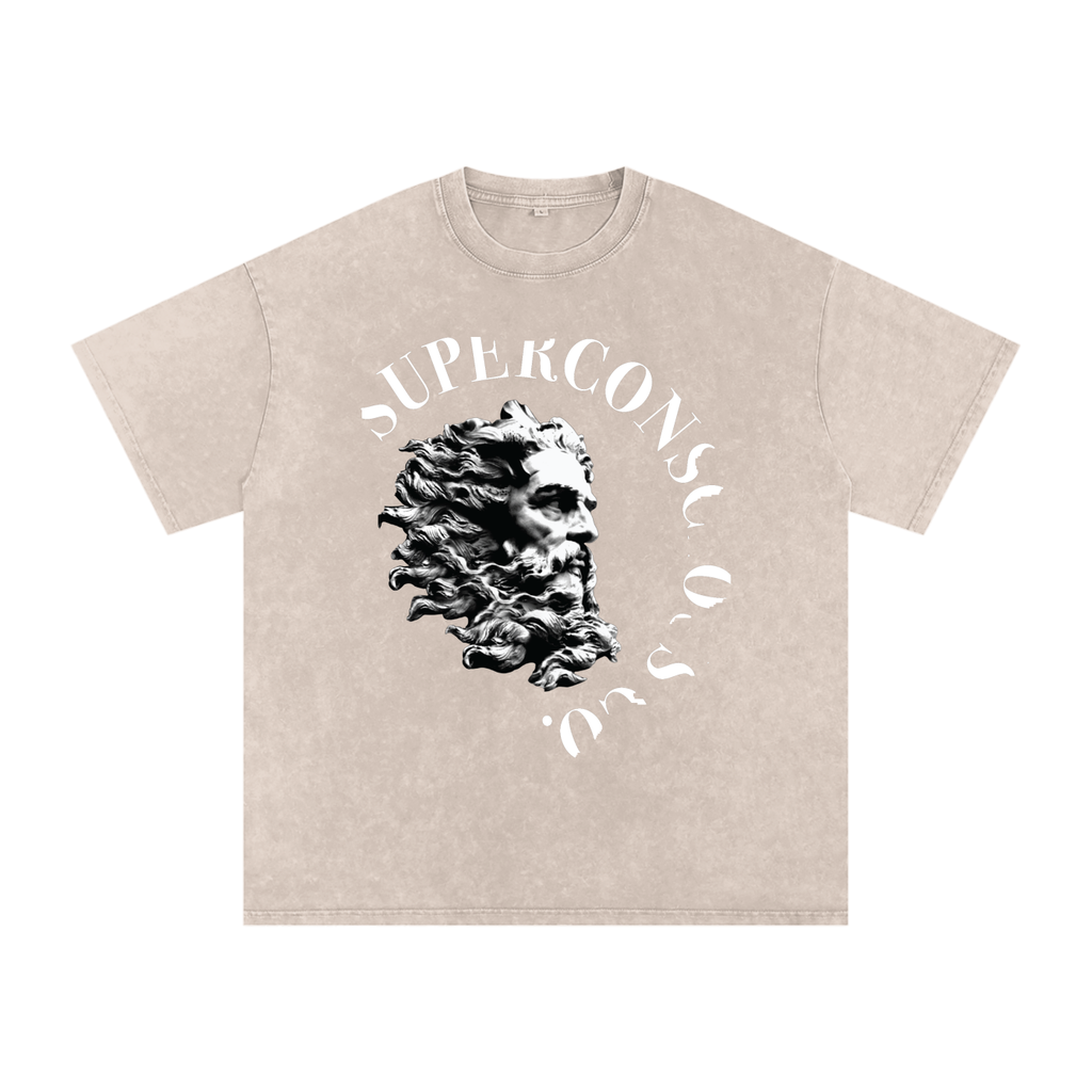 SuperConsciousCo. Logo Acid Wash Oversize T-Shirt - 250 GSM image 0