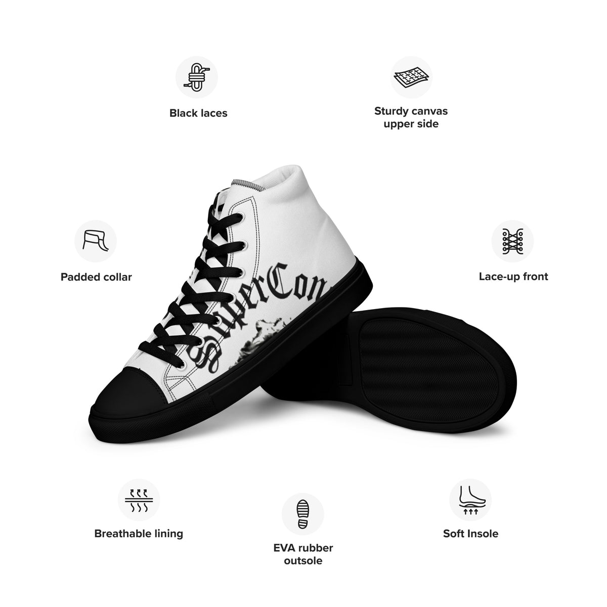 SuperConsciousCo. Men’s High Top Canvas Shoes image 4