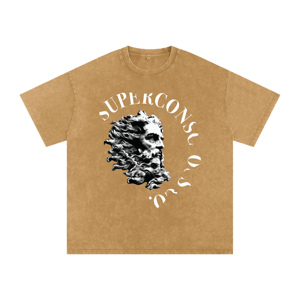 SuperConsciousCo. Logo Acid Wash Oversize T-Shirt - 250 GSM image 4