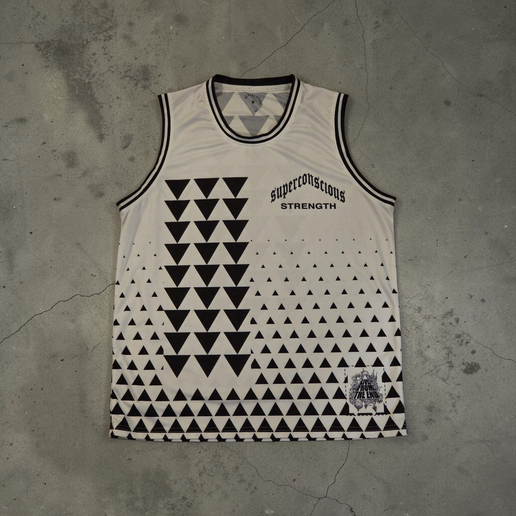 SCS WHITE/BLACK PRINT JERSEY