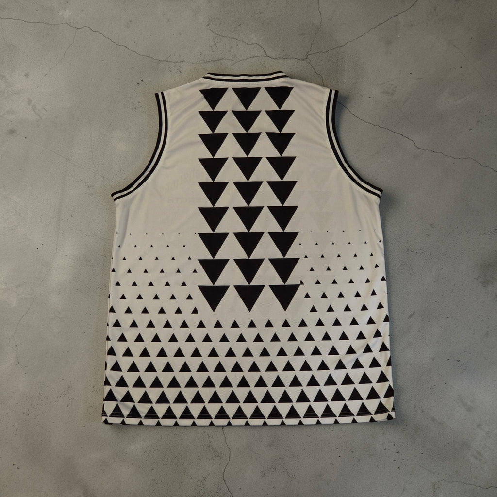 SCS WHITE/BLACK PRINT JERSEY