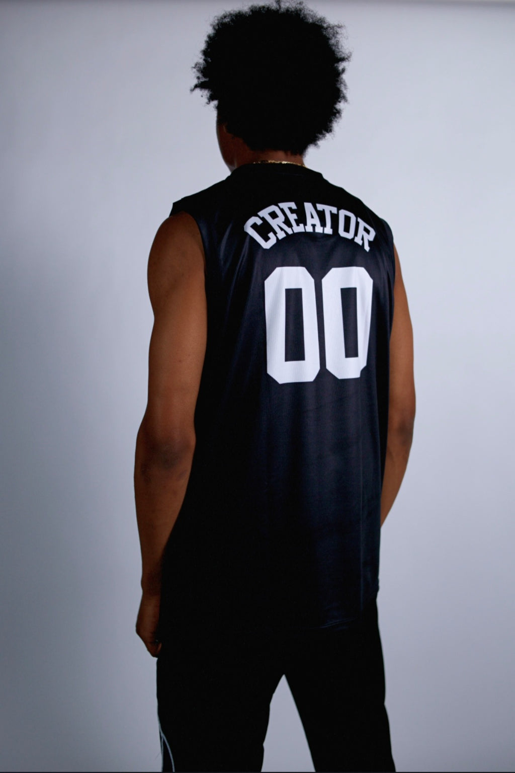 MAKERS BLACK/WHITE PRINT JERSEY