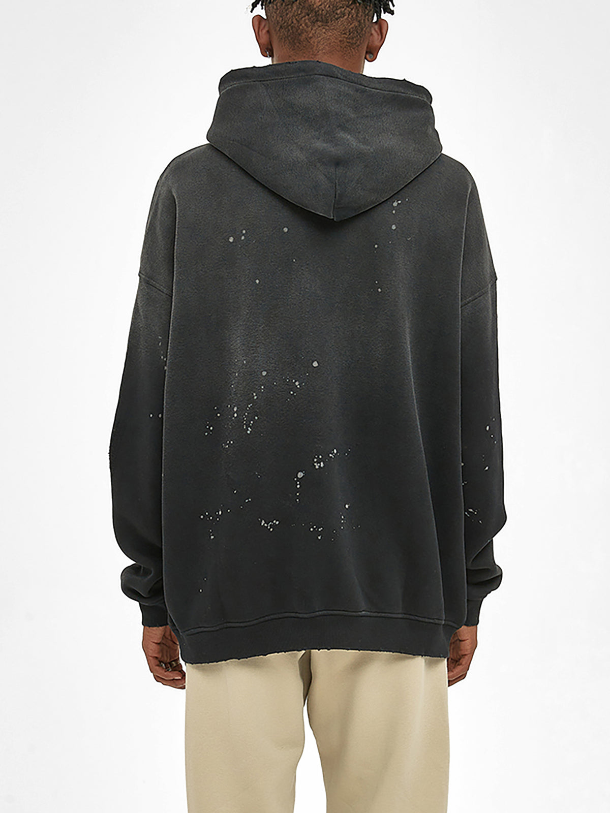Vintage Wash Frayed Fleece Hoodie - 360 GSM image 6