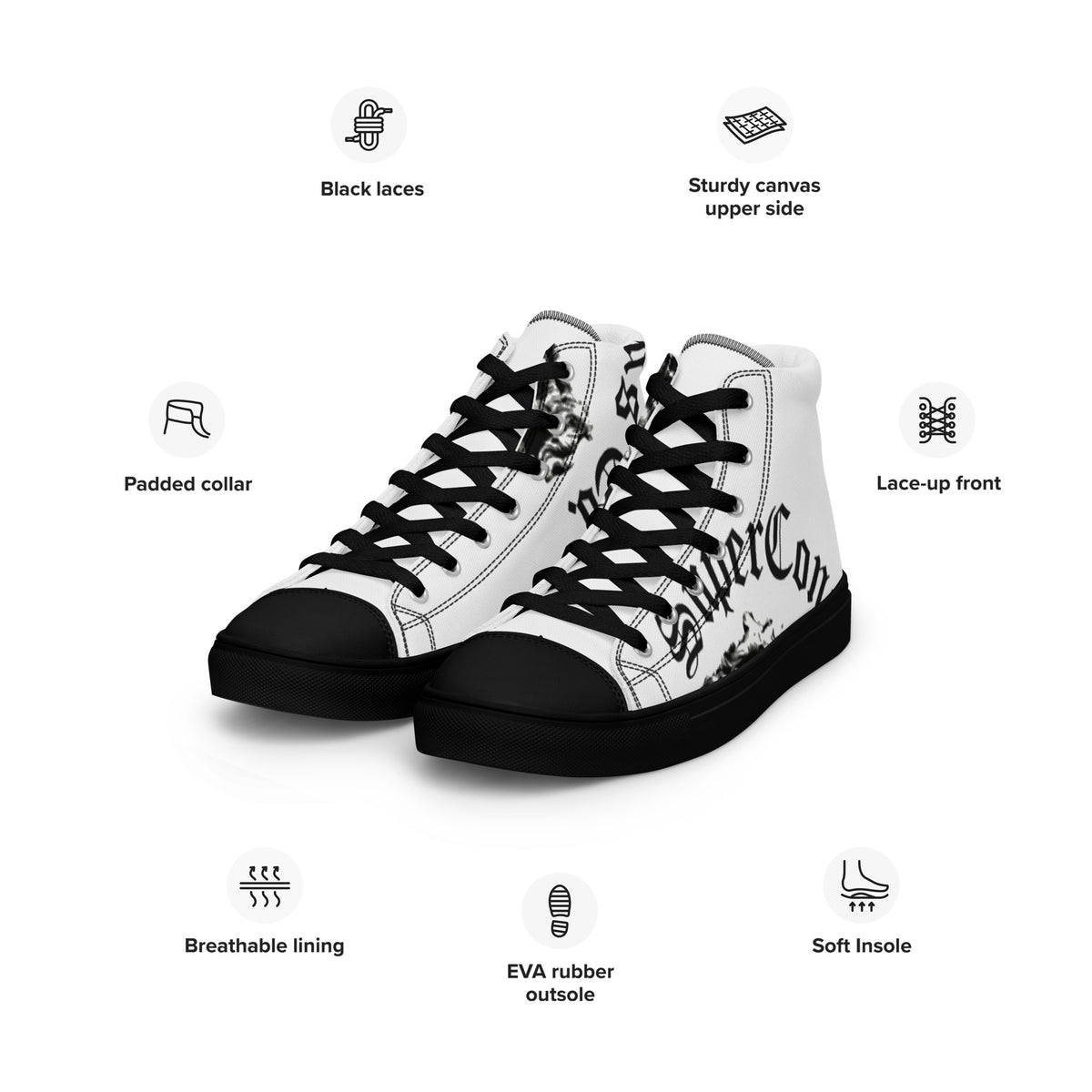 SuperConsciousCo. Men’s High Top Canvas Shoes image 3