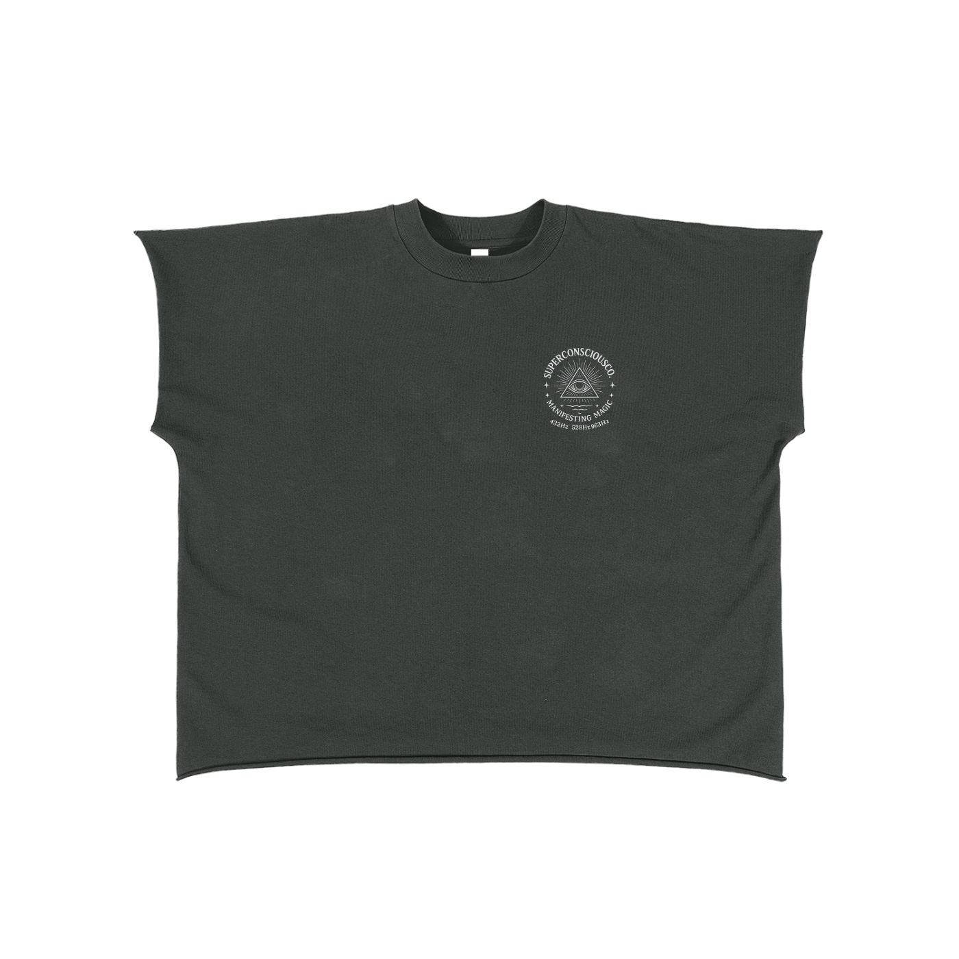 432  528 963 Hz Raw Edge Boxy Non-Shrink T-Shirt image 2