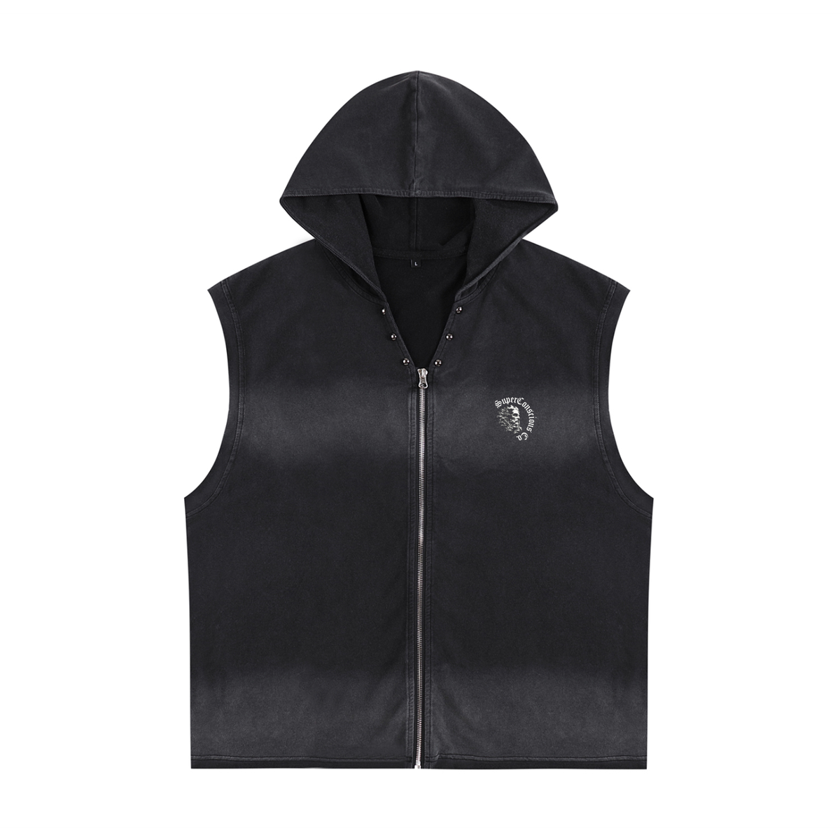 Vintage Washed Zip-Up Hooded Tank Top image 9