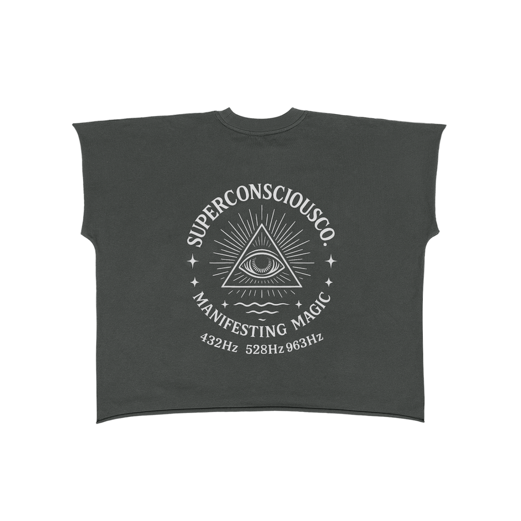 432  528 963 Hz Raw Edge Boxy Non-Shrink T-Shirt image 4