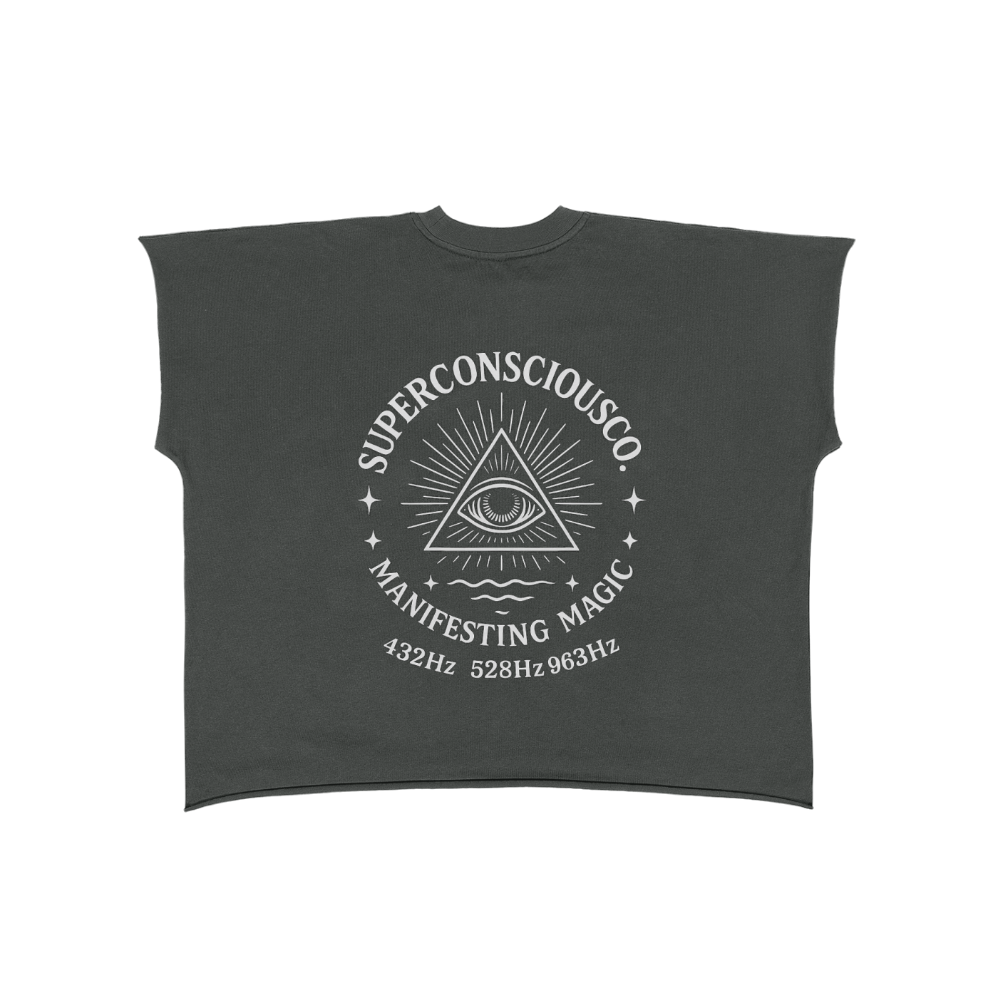 432  528 963 Hz Raw Edge Boxy Non-Shrink T-Shirt image 4