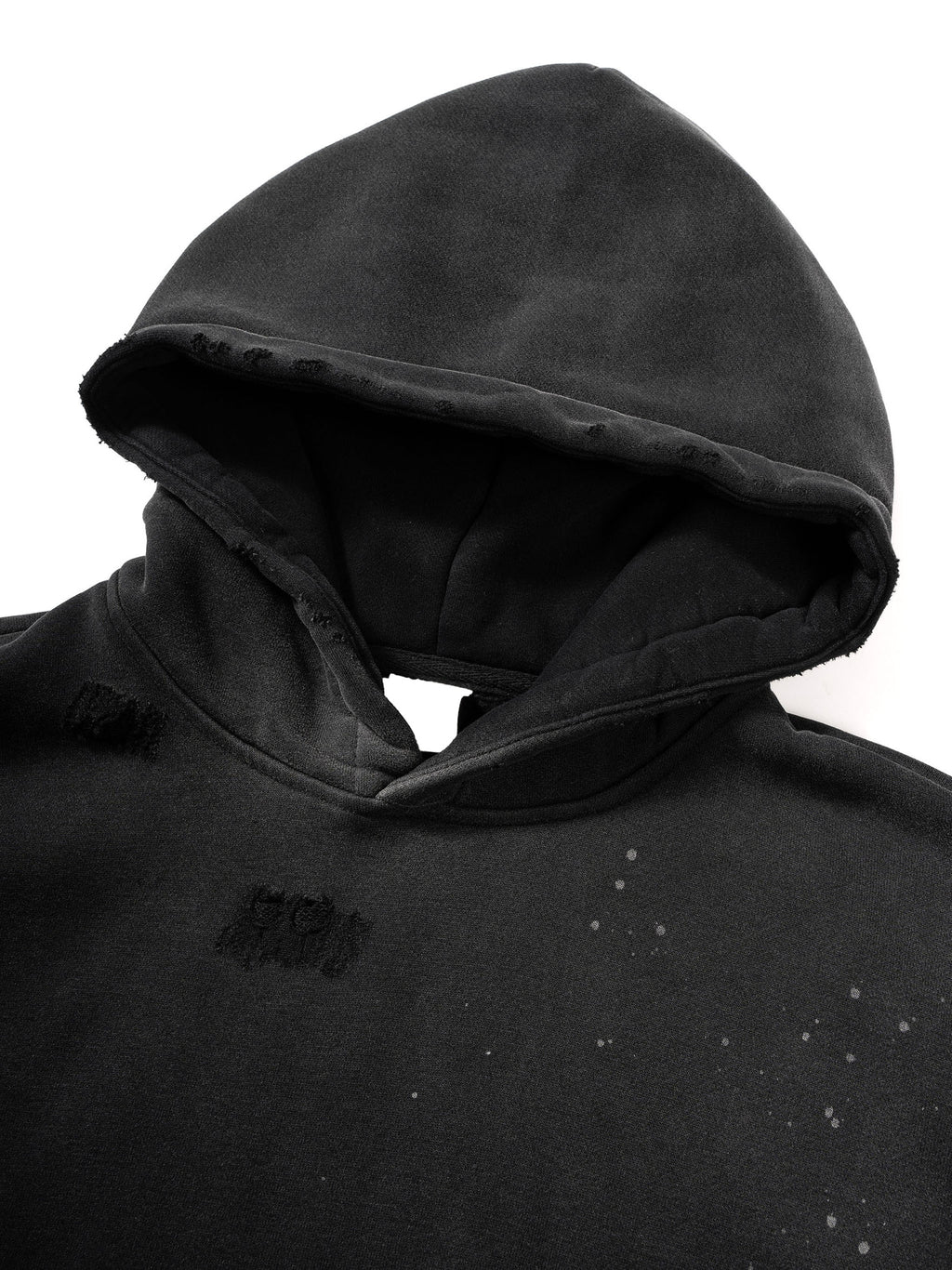 Vintage Wash Frayed Fleece Hoodie - 360 GSM image 13