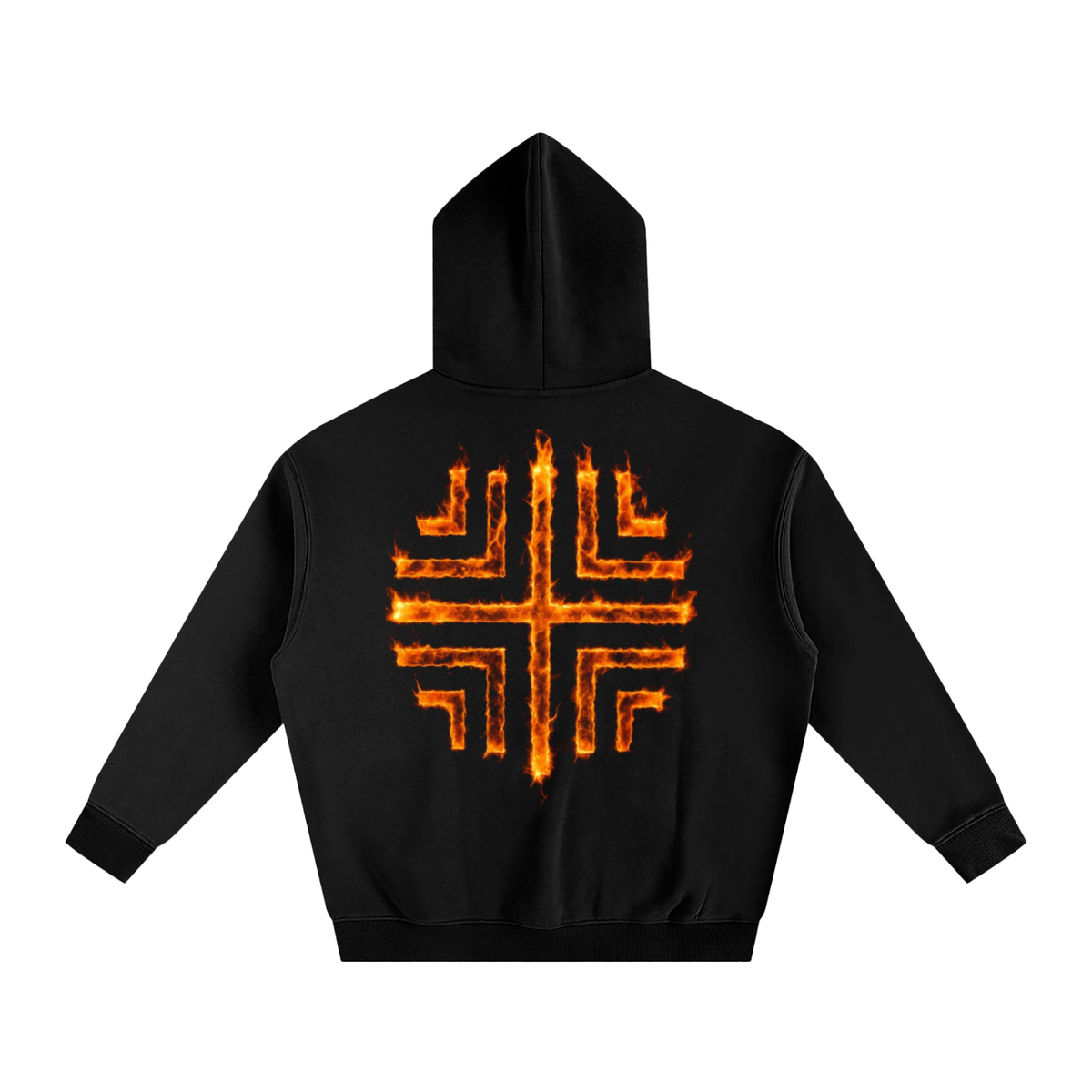 SHF+ On Fire Oversize Fleeced Hoodie image 4