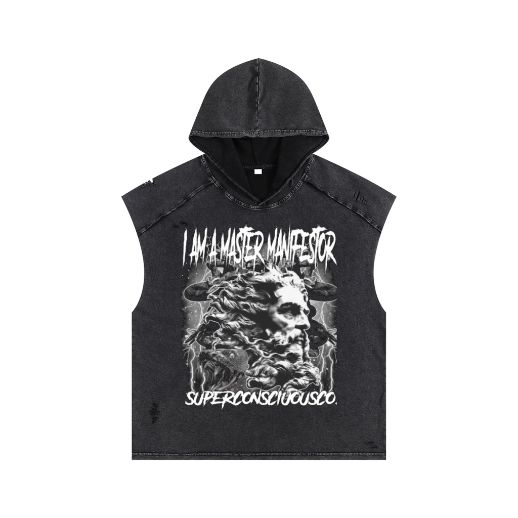 Snow Washed Boxy Hooded Tank Top image 0