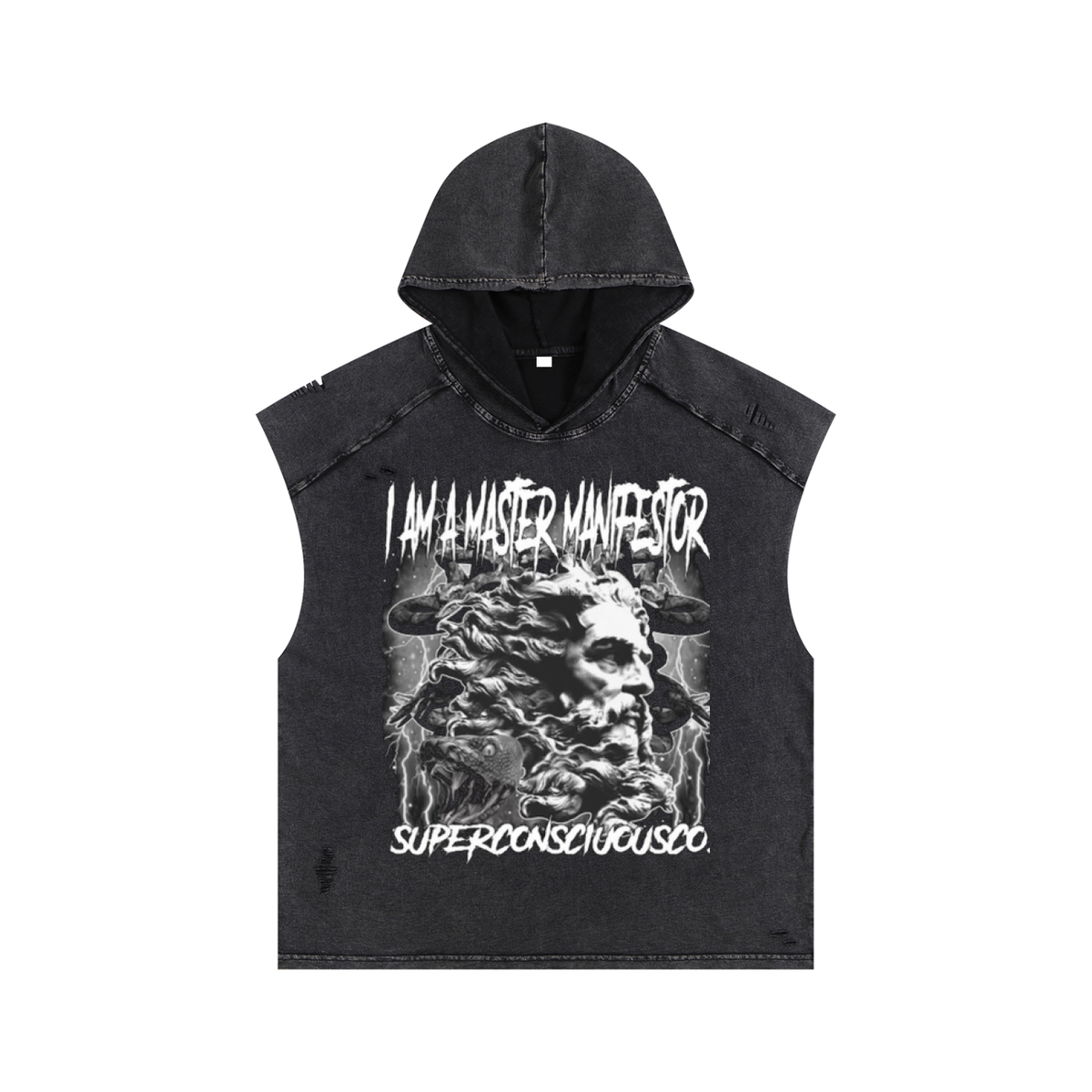 Snow Washed Boxy Hooded Tank Top image 0