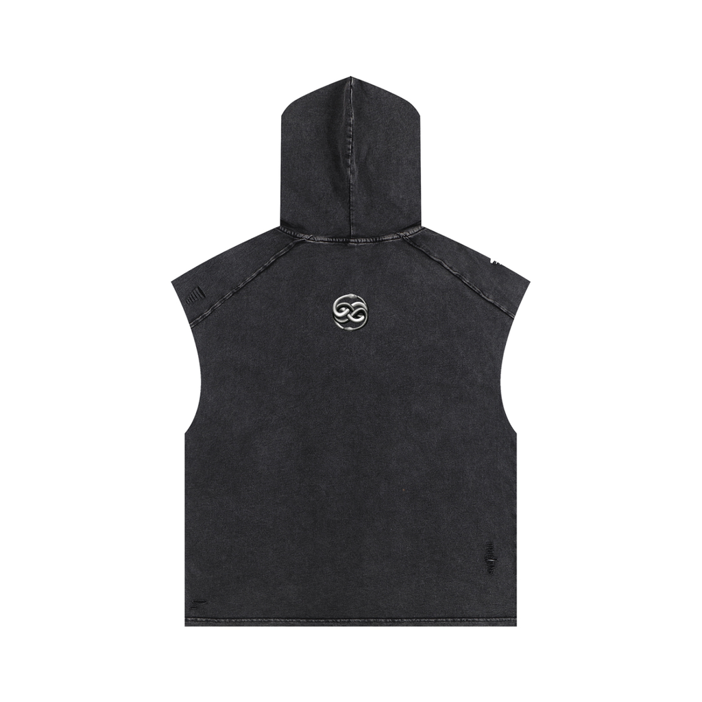 Snow Washed Boxy Hooded Tank Top image 4
