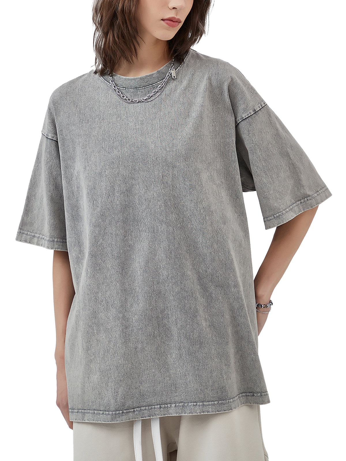 SuperConsciousCo. Logo Acid Wash Oversize T-Shirt - 250 GSM image 12